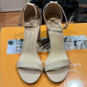 Charlotte Russe Nude Ankle Strap Heels